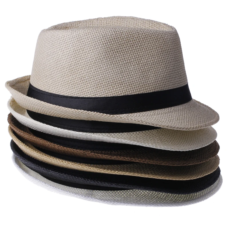 2016 модная летняя соломенная мужская шляпа от солнца Fedora Мужская Гангстерская
