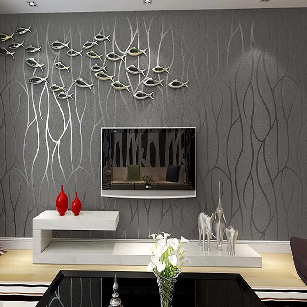 moderne tapeten furs wohnzimmer, 3d vlies abstrakte streifen tapete für wohnzimmer wand dekor kaffee, Design ideen