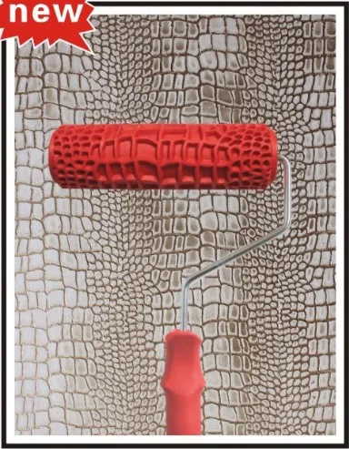 

7 inch Embossed Crocodile Skin Painting Roller with Handle for Wall Decoration EG324