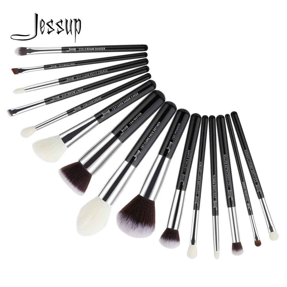 Кисти для макияжа черные/серебристые 15 шт.|brush tool kit|jessup brushesmakeup brushes set makeup |