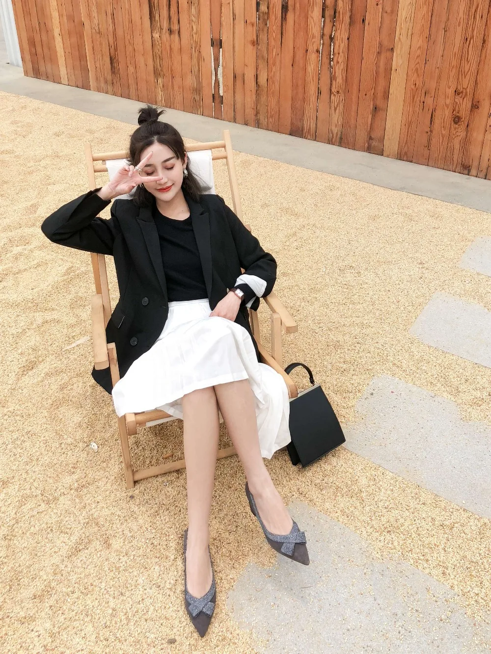 Krazing Pot Spring Autumn woman wedding party pumps genuine leather butterfly-knot pointed toe plus size med heels pumps L3f1