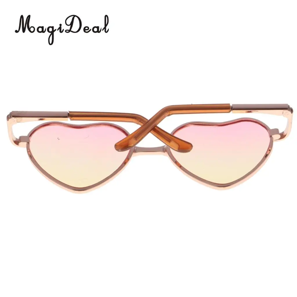 1/6 Fashion Heart Gold Frame Sunglasses for Blythe Dolls or Pet Toy Accessories