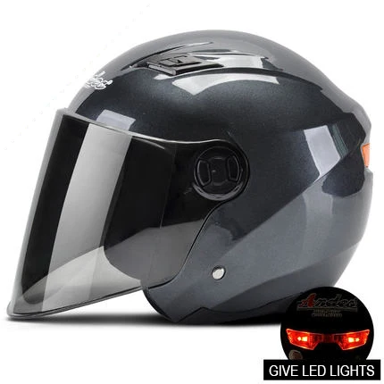 Мотоциклетный шлем Casco Moto 3/4 шлем с открытым лицом скутер Casco Moto rbike Capacete модульный откидной шлем - Цвет: gray with lamp