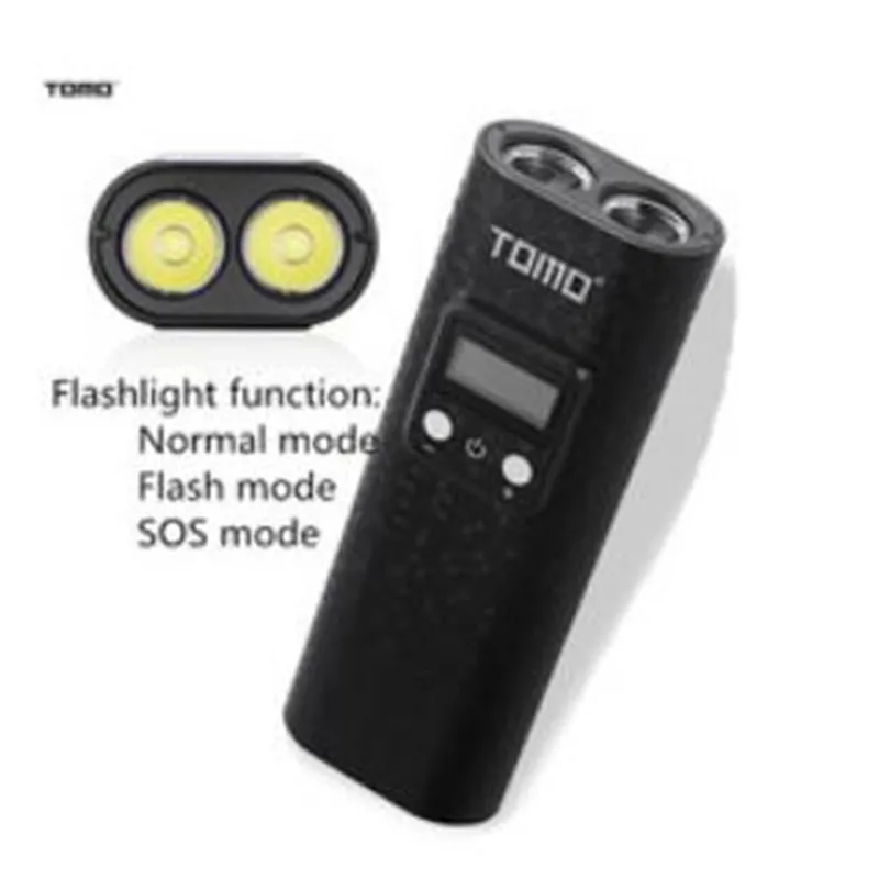 

TOMO Smart Power Charger Flashlight function Power Bank Case 2x18650 Battery Charger Portable Power bank Box For Phone Charger