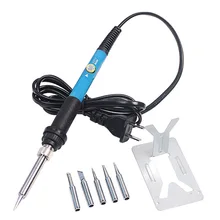 GYTB 60 Вт Регулируемая температура Электрический паяльник ручка тепловой Карандаш инструмент с железными наконечниками подставка для сварки паяльной работы