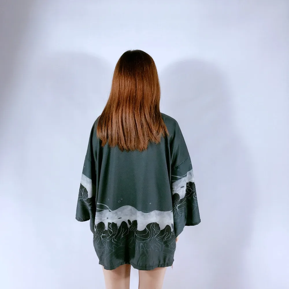 Модное пальто японское кимоно кардиган-кимоно Женская Мужская свободная тонкая верхняя одежда