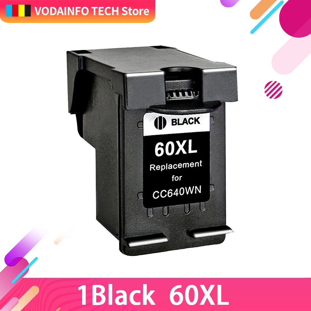 QSYRAINBOW 1bk совместимый с чернильным картриджем HP 60 для Deskjet F2480 F2420 F4480 F4580 F4583 D2660 D2530