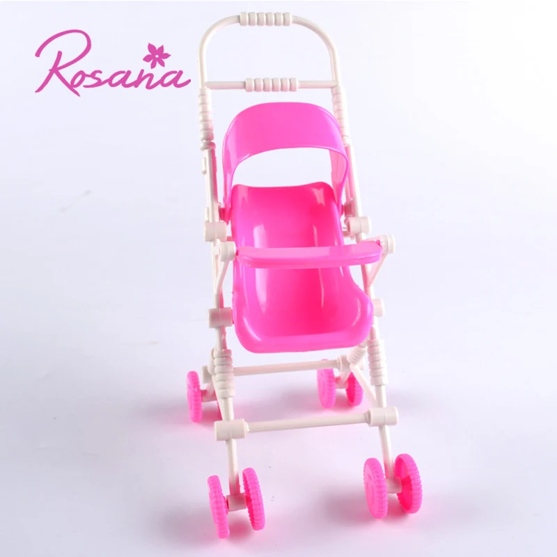 Rosana Pink Baby Stroller Toy For Barbie Dolls Kids Infant Carriage