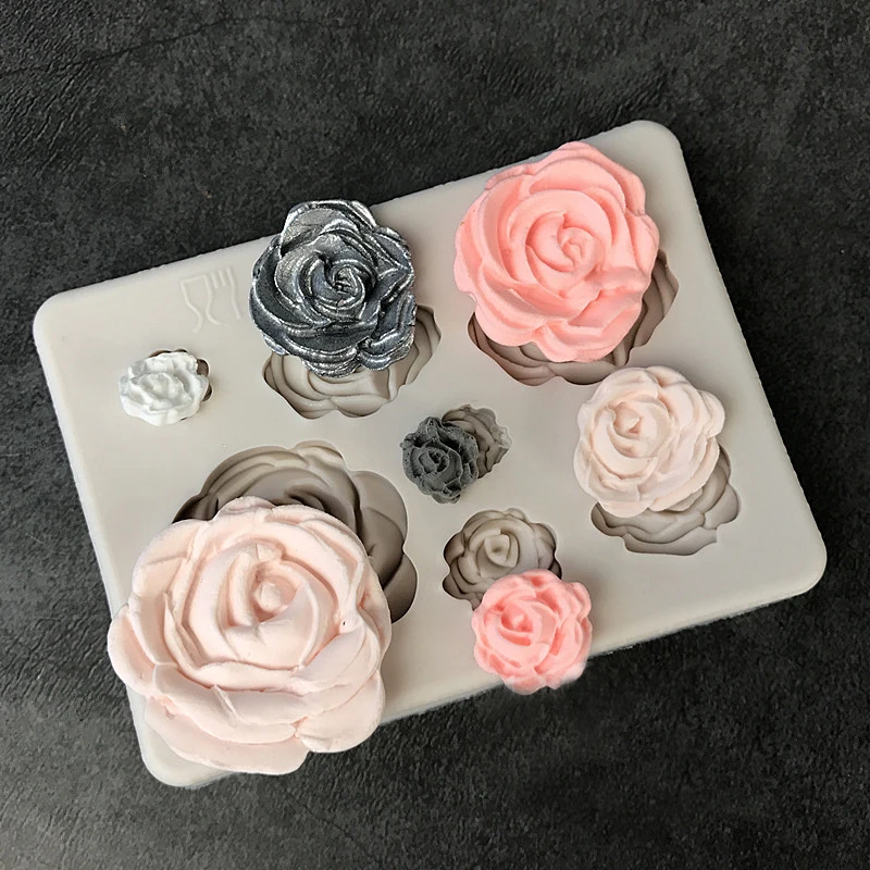 Силиконовая форма в виде цветка розы для украшения свадебного торта, кухонные инструменты для приготовления пищи, Сахарное печенье, украшение торта