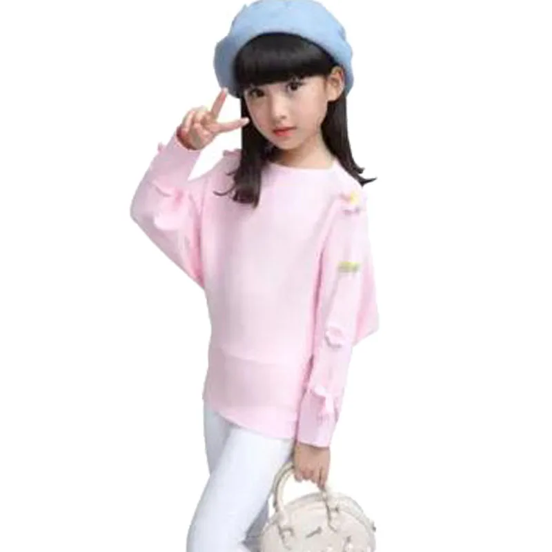 

2018 Children New Autumn and Winter Flowers Knitting Sweater Girl Sweater Baby Teenage Clothes Kids school Tops AA1849