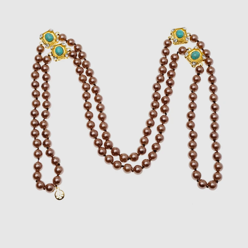 Бутик amorita классическое коричневое ожерелье из бисера