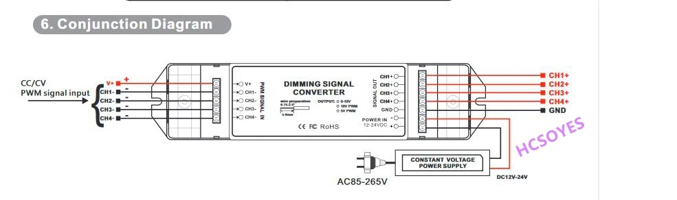 BC-964-0-10V BC-964-PWM5V/PWM10V светодиодный ШИМ преобразователь сигнала затемнения 0-10В аналоговые signa * 4CH/5 V PWM * 4CH/10В ШИМ * 4CH Выход ШИМ