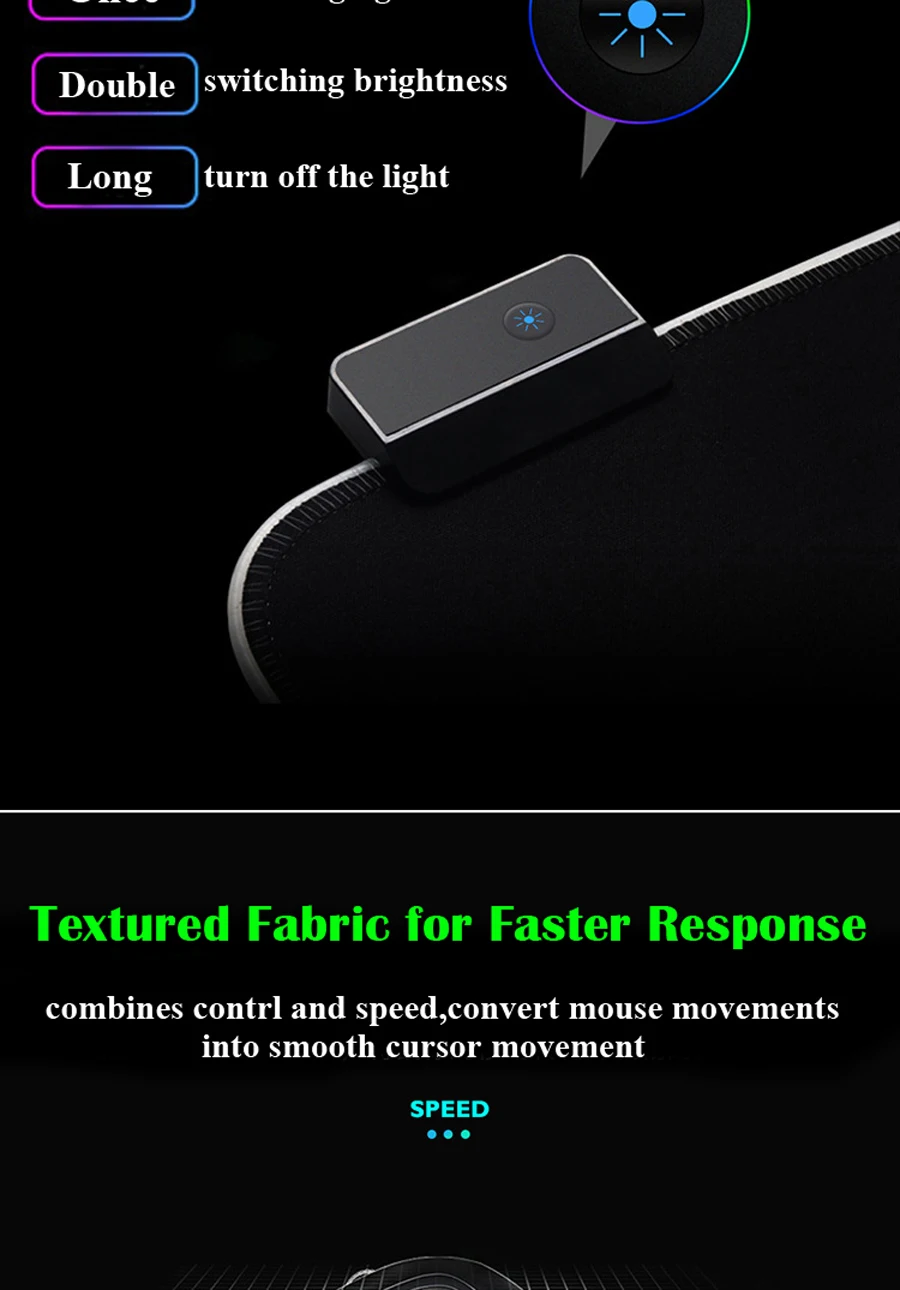 RGB большой игровой коврик для мыши USB Проводная светящаяся светодиодный волшебный светильник коврик для мыши Коврик для ноутбука для ПК настольного компьютера Overwatch Dota 2