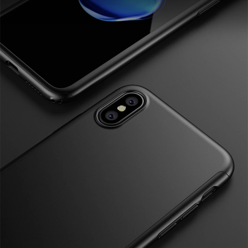 FLOVEME 360 Case For iPhone XR XS Max X Full Protective Cover For iPhone 7 8 6 6s Plus 5 5s SE Tempered Glass Film Phone Fundas