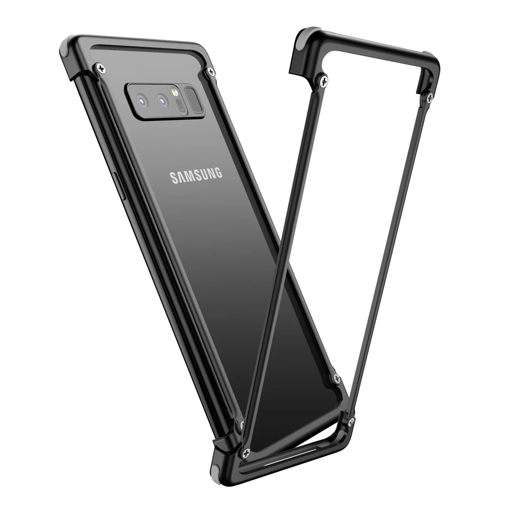 

Luxury Airbag Metal Protection Case For Samsung Galaxy Note 8 Case Personality Shell For N9500 case Slim Metal Bumper Cover