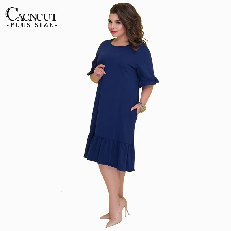 CACNCUT 5XL 6XL 2019 женское свободное Повседневное платье летнее элегантное большого