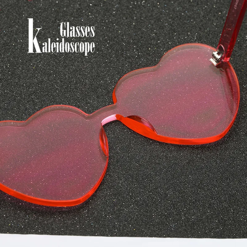 Женские солнцезащитные очки в форме сердца без оправы, женские очки в форме сердца Лолиты, женские солнцезащитные очки в форме сердца