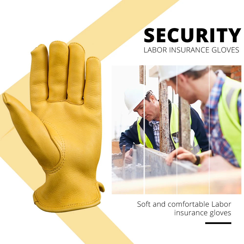 OZERO новые мужские рабочие перчатки сварочные рабочие перчатки из оленьей кожи защитные садовые мото износостойкие перчатки 8002
