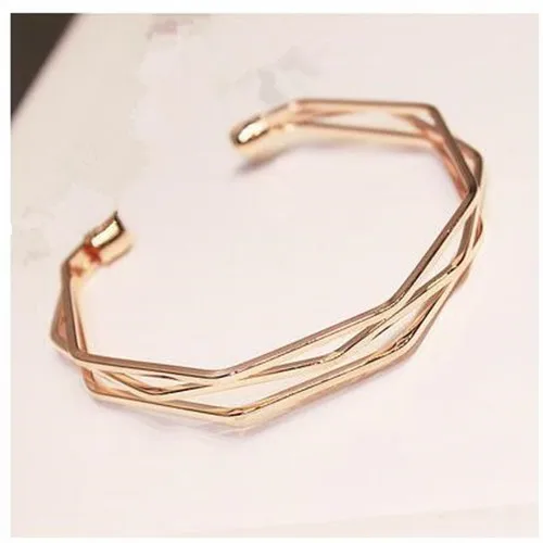 

Korean fashion simple open geometric bracelet women's wild jewelry personality temperament bracelet Birthday christmas present