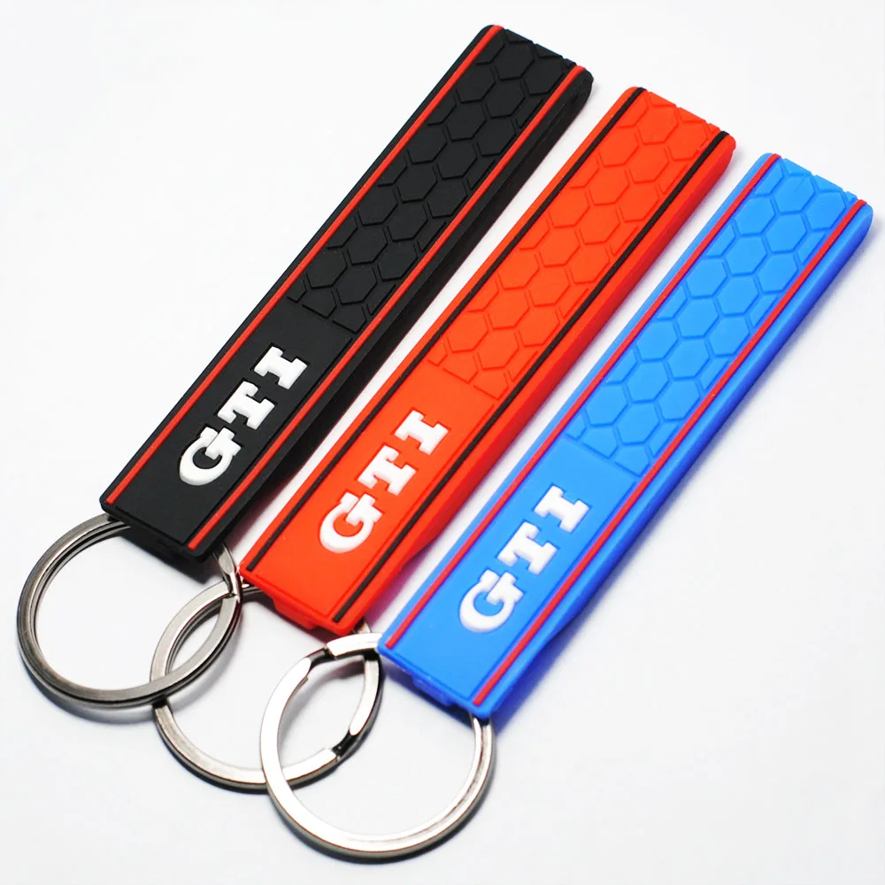 Cool Silicone GTI Logo Emblem Badge Car Keychain Key Ring ...