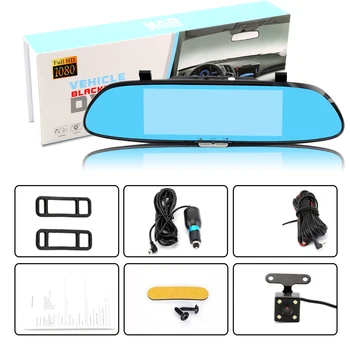 

7" Touch Screen Full HD 1080p Car DVR Camera Mirror Dash Cam Rearview Auto dual Lens Recorder Registrator Clear Night Vision