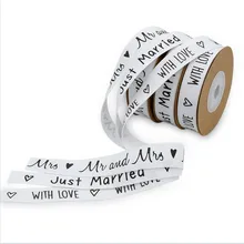 10Yards 15mm Letter Cotton Grosgrain Ribbon Tape For Needlework Craft Decarotions Print Ribbons Handcraft DIY Bow contrast tape letter print velvet tee