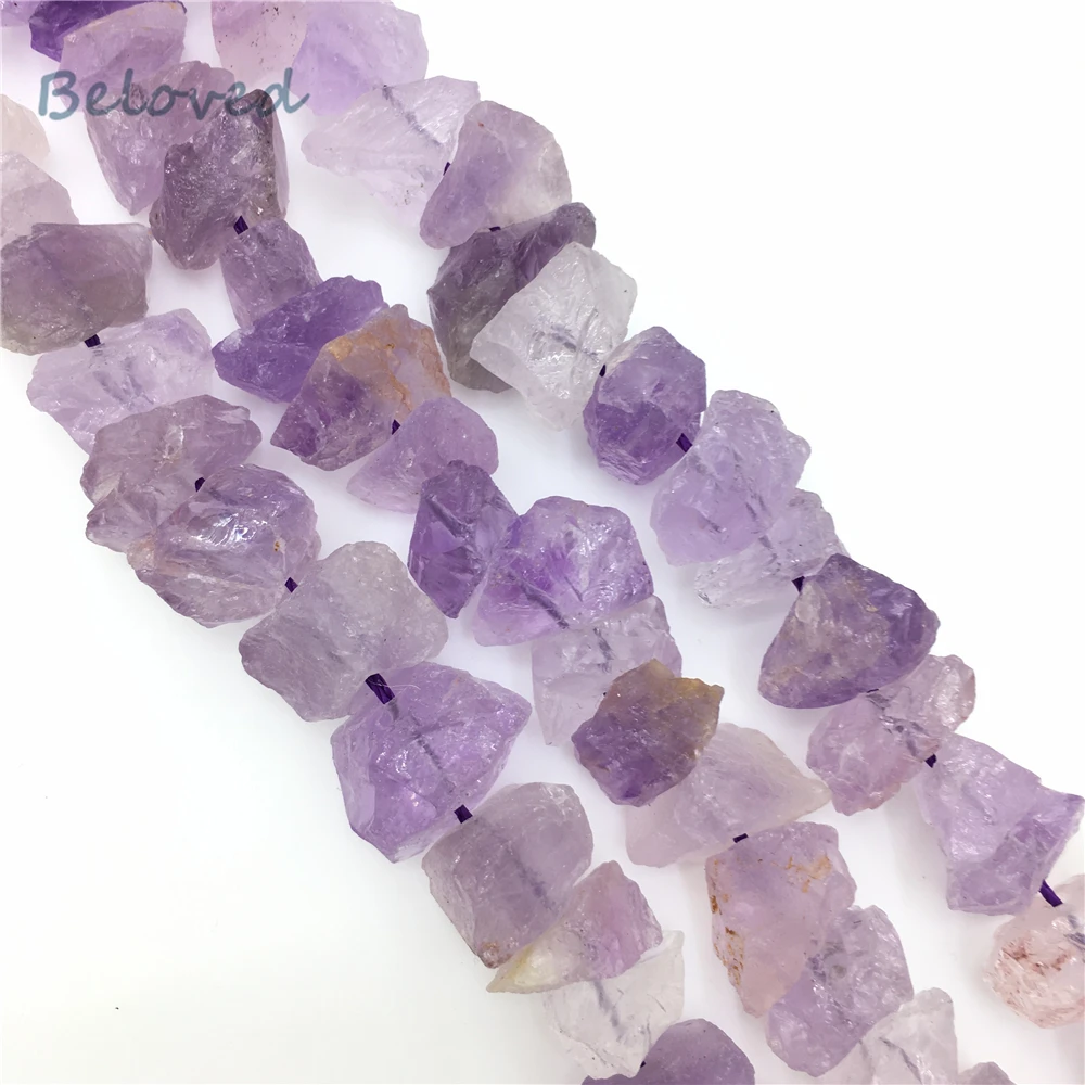 

Freeform Raw Amethysts Nugget Stone Beads, Natural Purple Crystal Quartz Jewelry Making Beads, BG18326