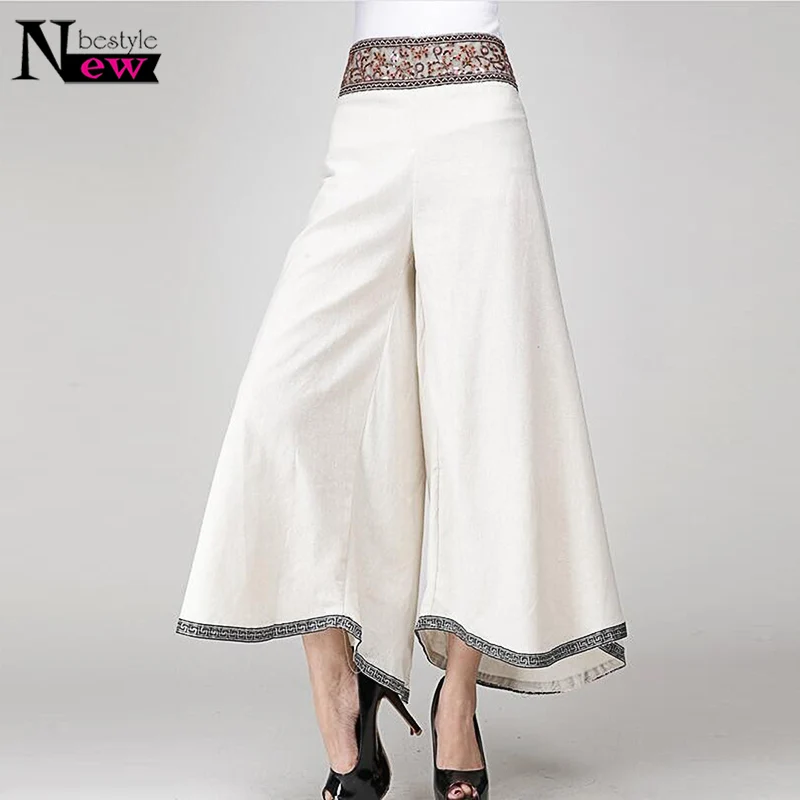 cotton flared trousers