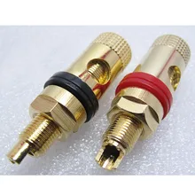 Пара банан Позолоченный разъем банан розетки Медь питания терминала для стереодинамики
