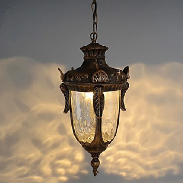 Decoração ao ar Poste de Luz Lâmpada de Iluminação Marrom à Prova Luzes da Varanda Arte Livre Pingente Varanda d' Água Cor 2 Luzes e Iluminação