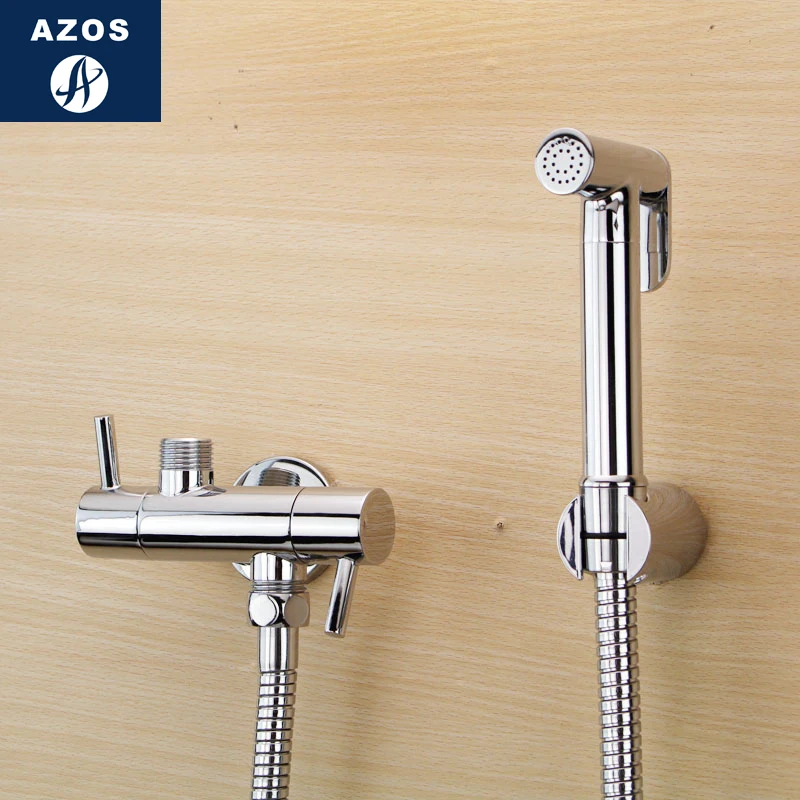 Azos Bidet Faucet Pressurized Shower Nozzle Brass Chrome Cold Water Two Function Toilet Sink Balcony Round PJPQ006 | Обустройство