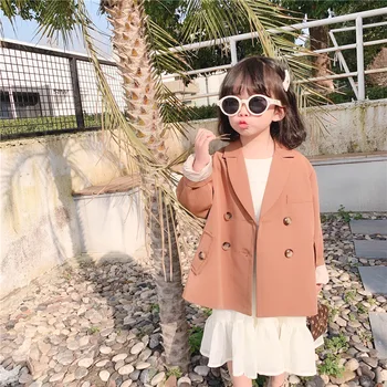 

Spring Blazer Jackets for Girls Casual Blazers Suit Child Autumn Coats Children Jackets Thin Solid Long Coat Tops Christmas Coat