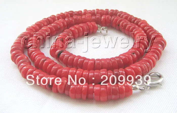 

huij 002613 Beautiful 18" 8mm red coral necklace - GP clasp