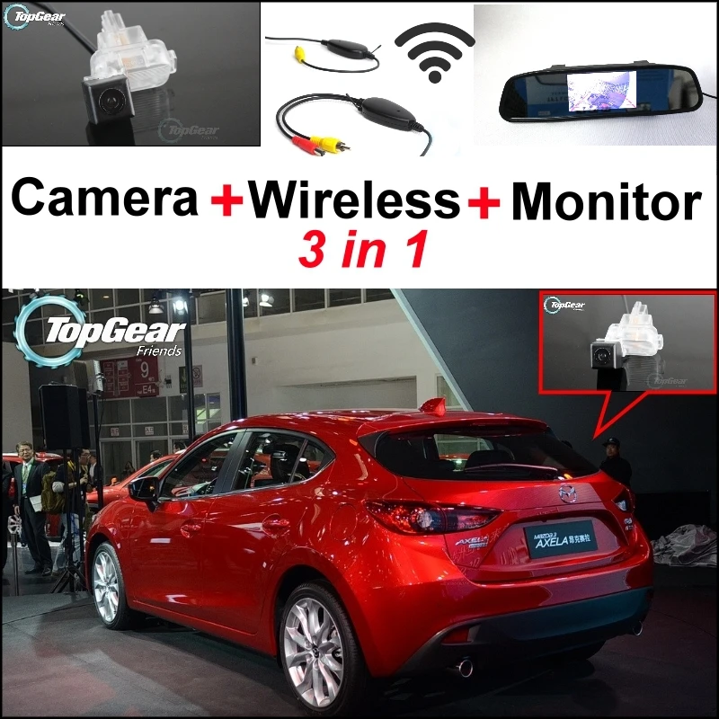 

3 in1 Special Camera + Wireless Receiver + Mirror Monitor Easy Parking System For Mazda 3 Mazda3 M3 Axela Hatchaback 2013~2015