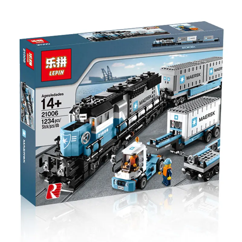 2018-Lepin-21006-New-1234Pcs-Technic-Series-The-Legoing-10219-Maersk-Train-Set-Building-Blocks-Bricks (4)