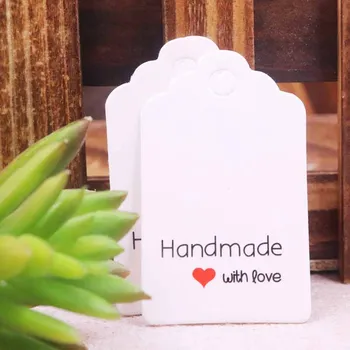 

100pcs white red heart thank you darling label, shape gift tag label ,wedding just married /cake/bakery thank you tag label