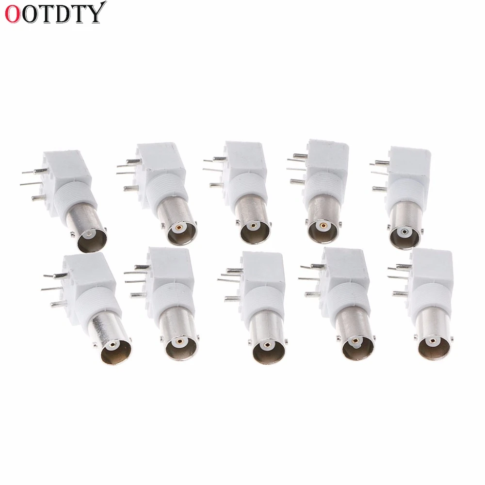 

10Pcs/Set Board PCB Mount Right Angle BNC Female Jack With Nut Bulkhead Connector