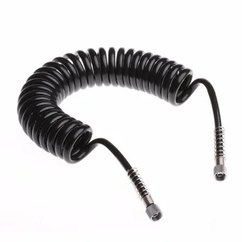 

3M 4 x 6mm Flexible PU Recoil Hose Spring Tube Black For Compressor Air Tool