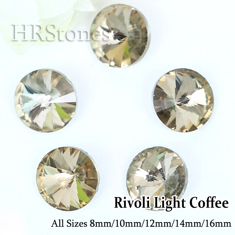 Rivoli sewing plated crystals Strass Coffee Glass Material Crystals