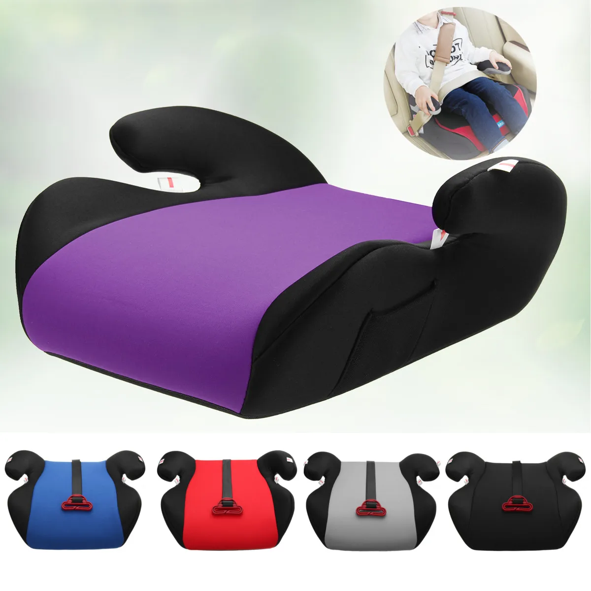  Car Booster Seat Safe Sturdy Kids Children Child Baby Increased Seat Pad Fits 6-12 Years Old Multi-