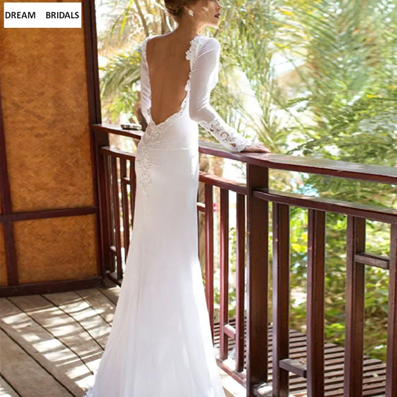 Muslim Long Sleeves Arabic Wedding Dresses Sexy High Split Vestido De Noiva 2019 Appliques Lace Pleat Wedding Bridal Gowns (2)