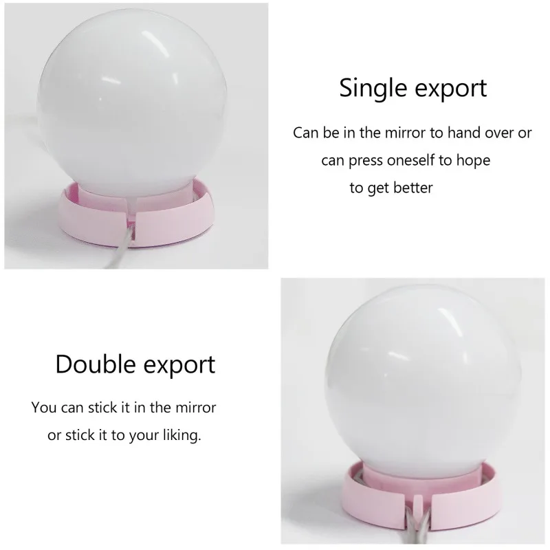 

Cosmetic Lighted Make up Mirrors Bulb Adjustable Brightness lights LED Light Bulbs Kit USB Charging Port Makeup Mirror