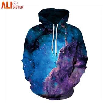 

Alisister Galaxy Space Hoodies Sweatshirt 3d Print Men Women Thin Hooded Pullover Plus Size Sweatshirts With Cap Masculino