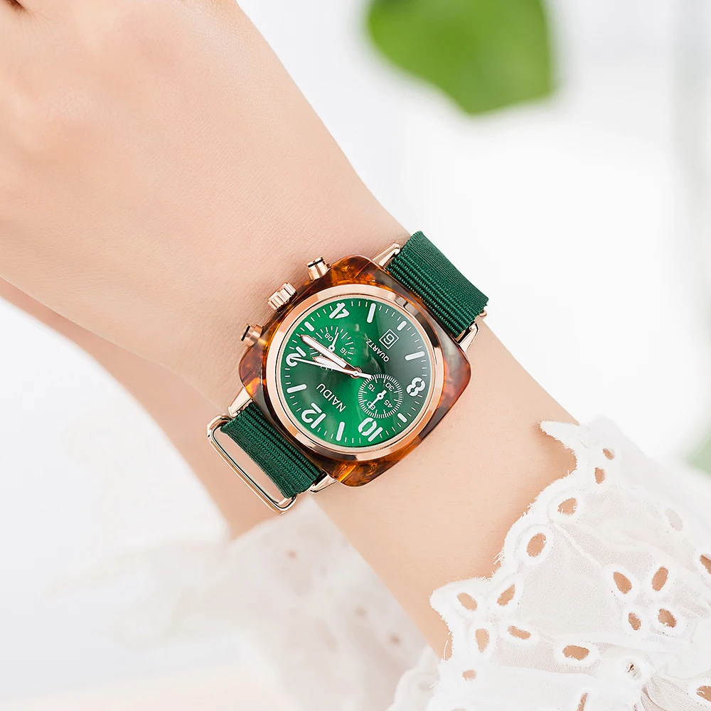 

Naidu Fashion Female Bracelet Clock Vintage Casual Women Wrist Watch Case Nylon Luxury Quartz Watch Relogio Feminino 2019