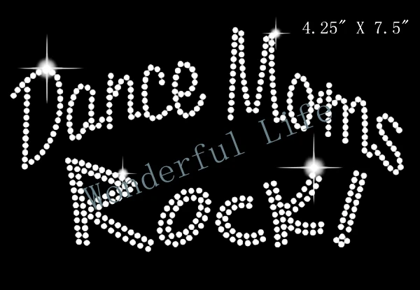 

Free shipping hotfix motif RHINESTONE IRON ON HEAT TRANSFER DANCE MOMS ROCK words image for sports