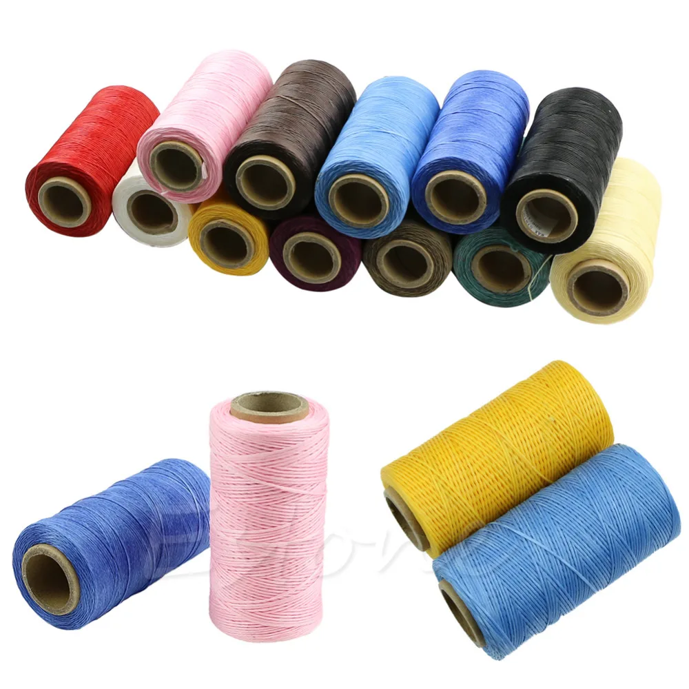 

260M 1MM Waxed Leather Thread Wax Cotton Cord String Strap Necklace Rope Bead For shamballa Bracelet