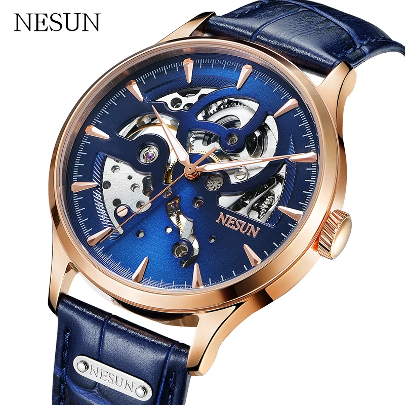 Nesun 9502 Luxury Brand NESUN Men Fully Automatic hollow Mechanical Watches relogio masculino Waterproof clock | Наручные часы