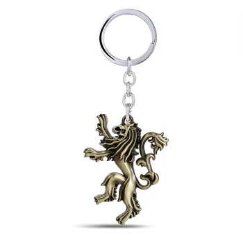 

24 Pcs/Lot House Lannister "Hear Me Roar" Lion key ring Key Chains Men Jewelry Lannister Lion Bulk Wholesale