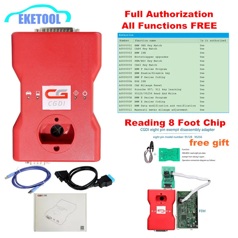 

CGDI Prog Car Key Programmer For BMW MSV80 Auto diagnose/Programming/Security IMMO 3 IN 1 CGDI For BMW Add FEM/EDC Function