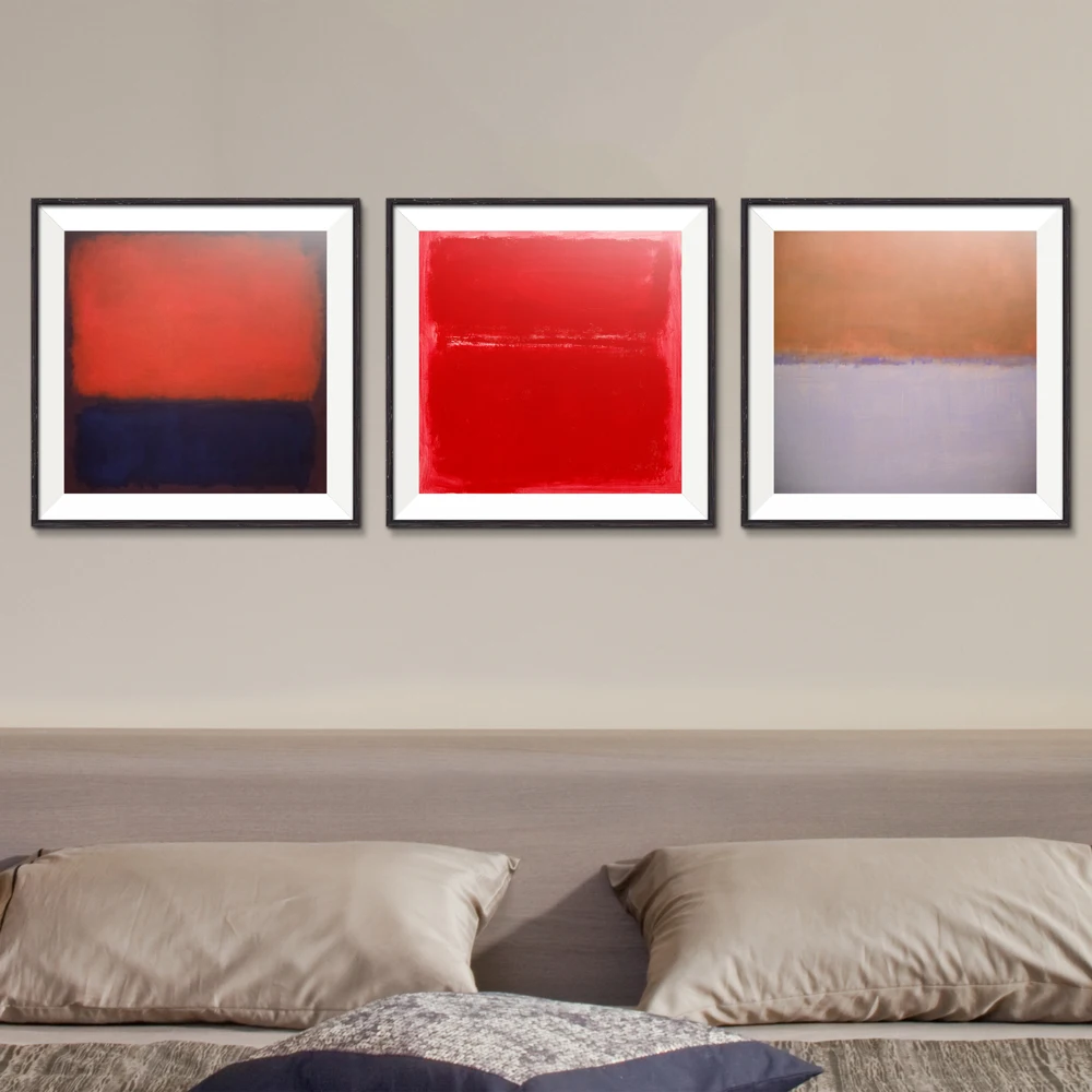

Mark Rothko Abstract American Style Frameless Oil Painting Spray print Canvas Unframed straw art Home decor gift on the wall